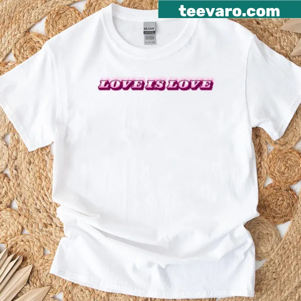 T-shirt with hand-lettered 'Love Is Love' message