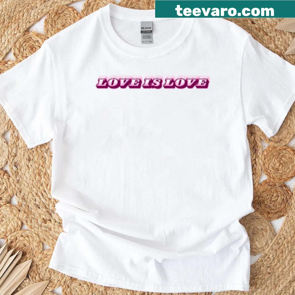 T-shirt with hand-lettered 'Love Is Love' message — on a men's t-shirt
