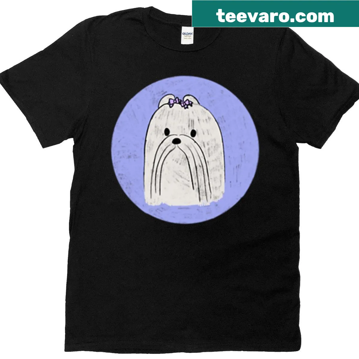 Illustration of an adorable Maltese dog on a casual t-shirt — on a men's t-shirt