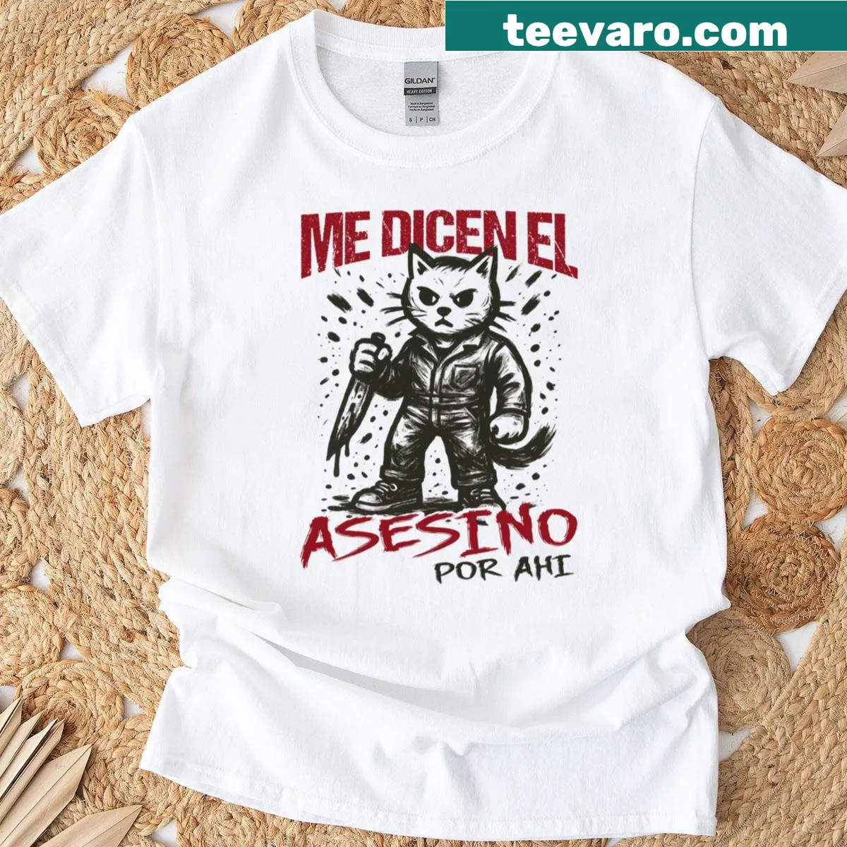 Killer Chick horror parody t-shirt featuring a humorous graphic — on a men's t-shirt