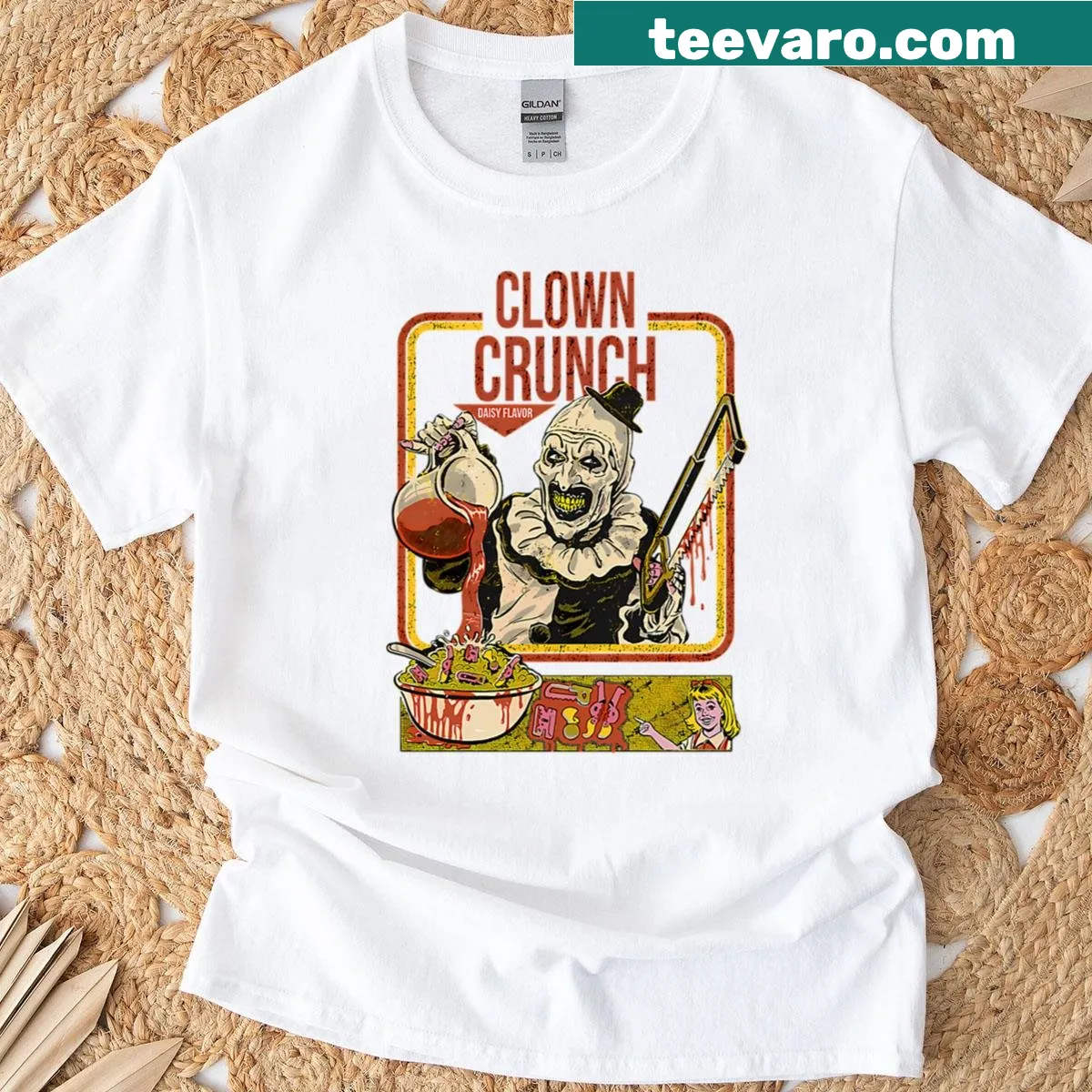 Vintage-style horror movie T-shirt for Halloween fans — on a men's t-shirt