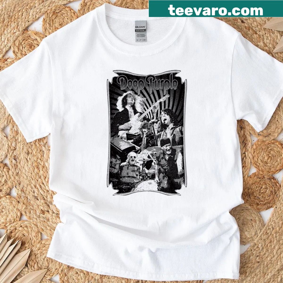 Vintage music band lyrics and graphics T-shirt — on a men's t-shirt