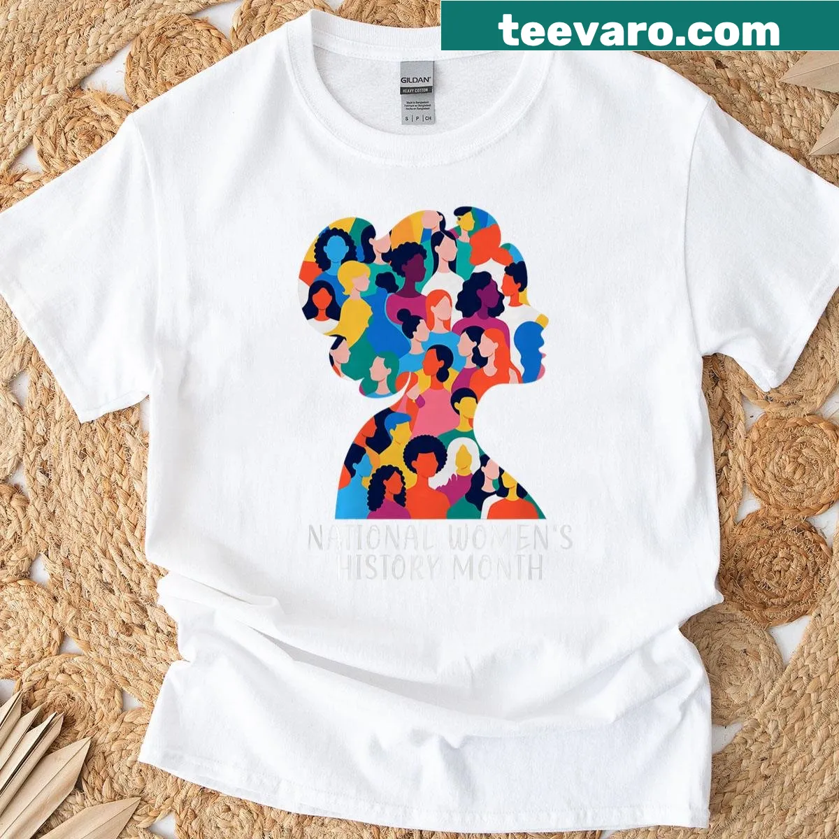Women's History Month t-shirt celebrating women's achievements — on a men's t-shirt