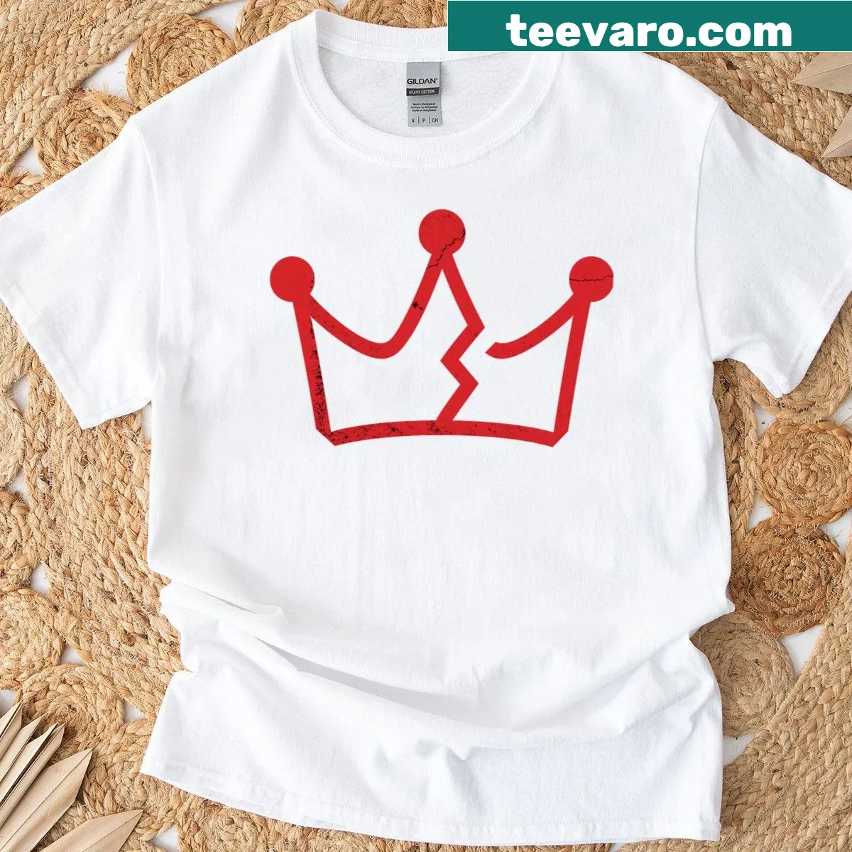 Patriotic t-shirt celebrating No Kings Day with bold typography — on a men's t-shirt