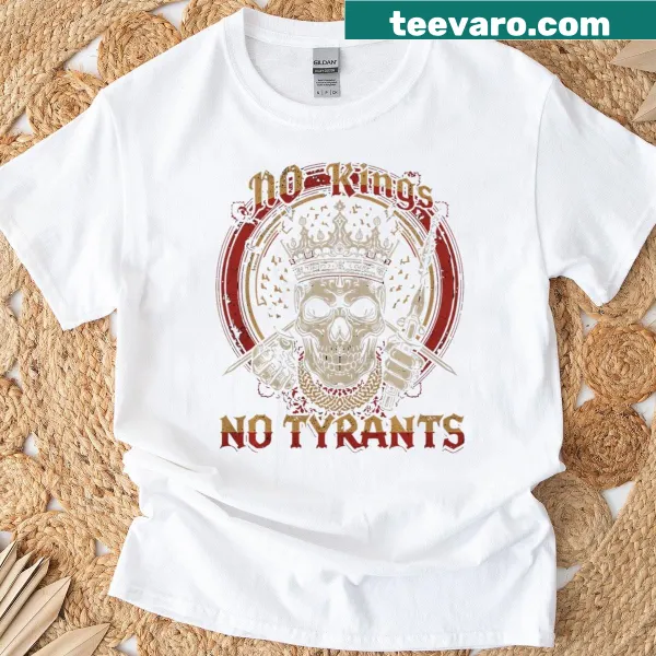 Premium T-shirt with 'No Tyrants No Kings' text for activists
