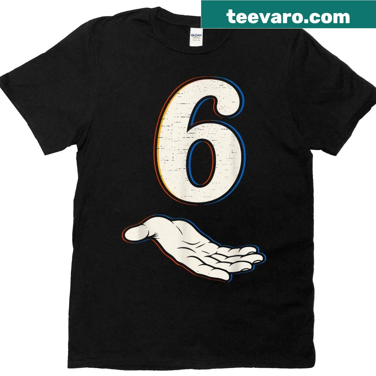 Halloween costume t-shirt featuring the Number 6 meme design — on a men's t-shirt