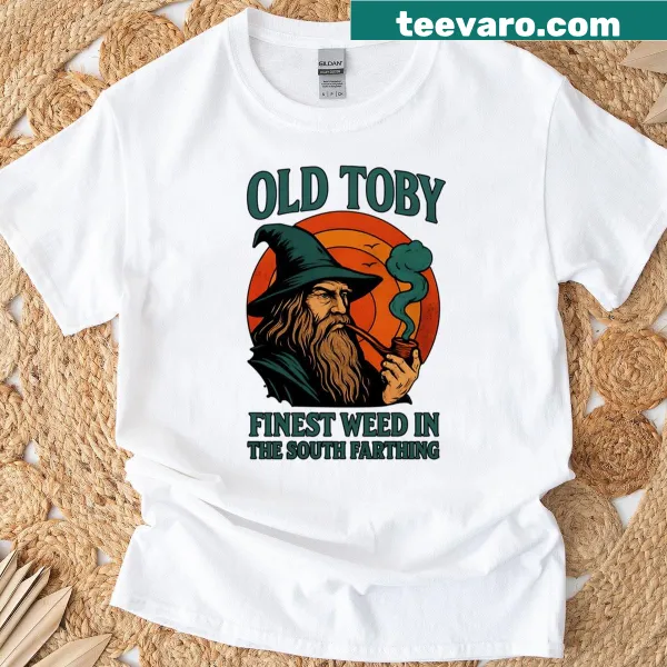 Illustrated Old Toby pipe graphic on a t-shirt