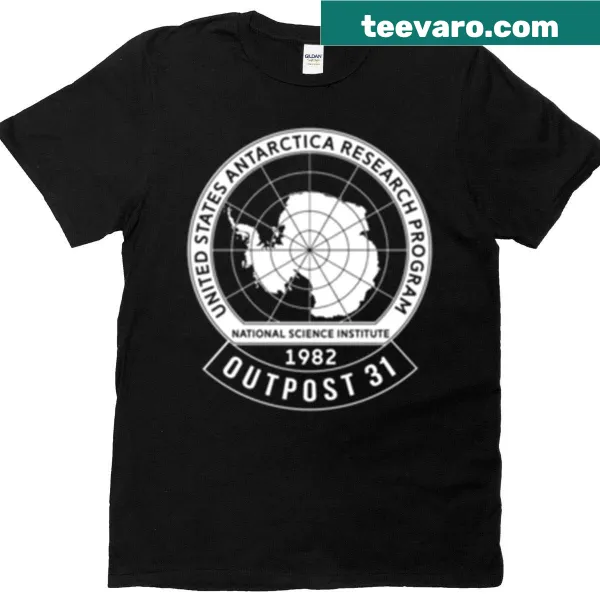 Outpost 31 pocket emblem T-shirt referencing the sci-fi horror film.