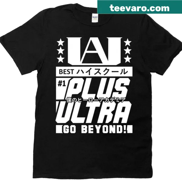 T-shirt featuring bold typography of 'Plus Ultra Quality'