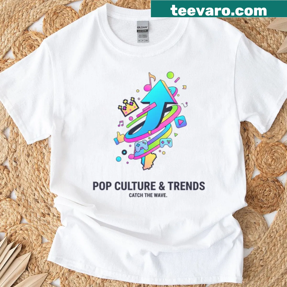 T-shirt with playful typography and trendy graphics about pop culture — on a men's t-shirt
