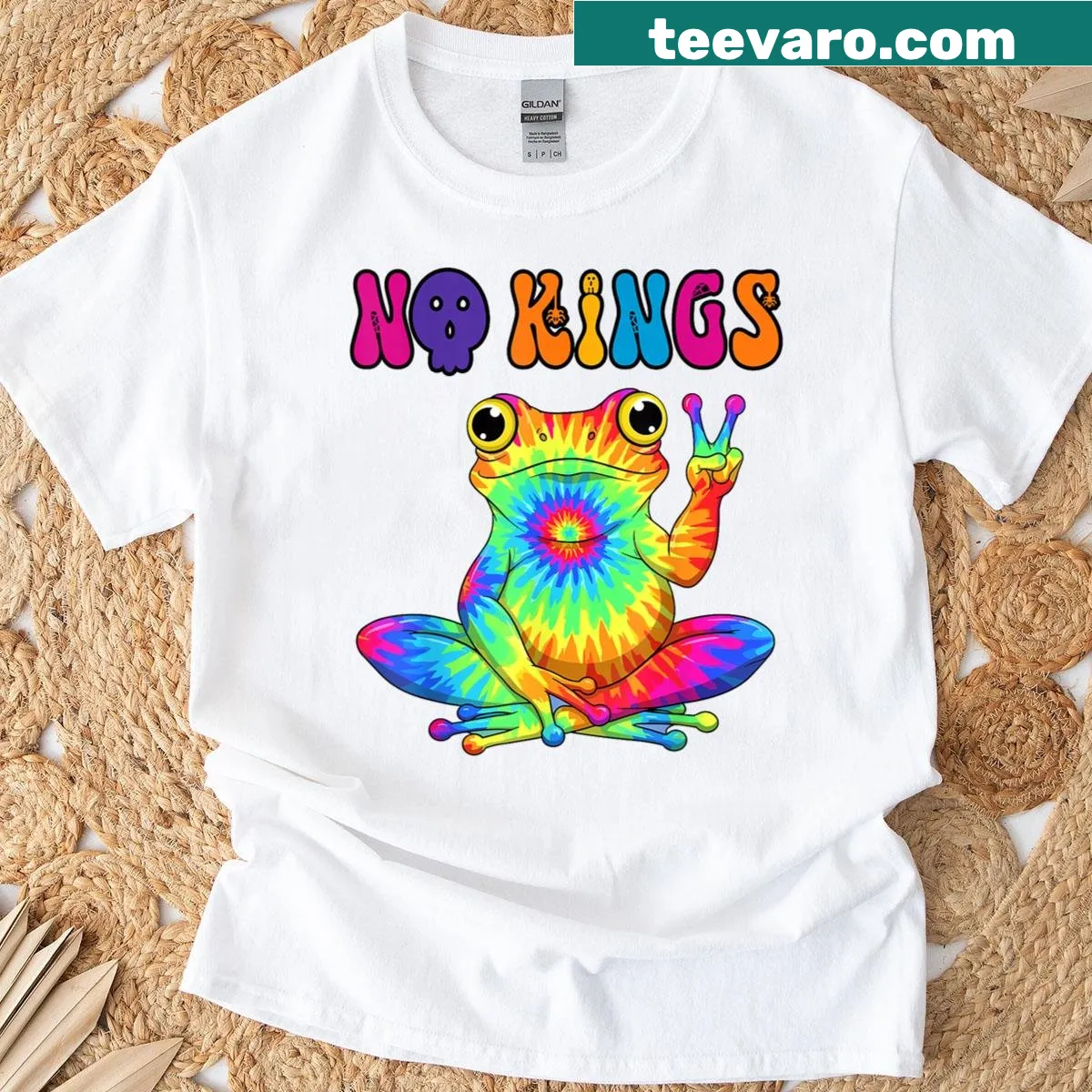 Funny frog protest t-shirt with whimsical illustration — on a men's t-shirt