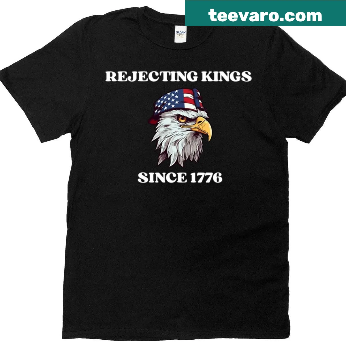 Patriotic T-shirt with an eagle and freedom quote design — on a men's t-shirt