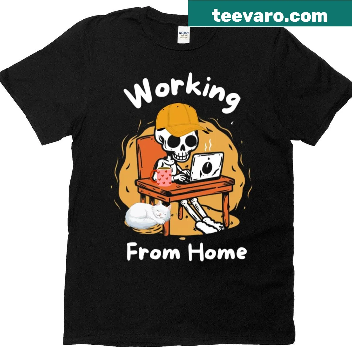 Retro Halloween themed graphic on a T-shirt — on a men's t-shirt