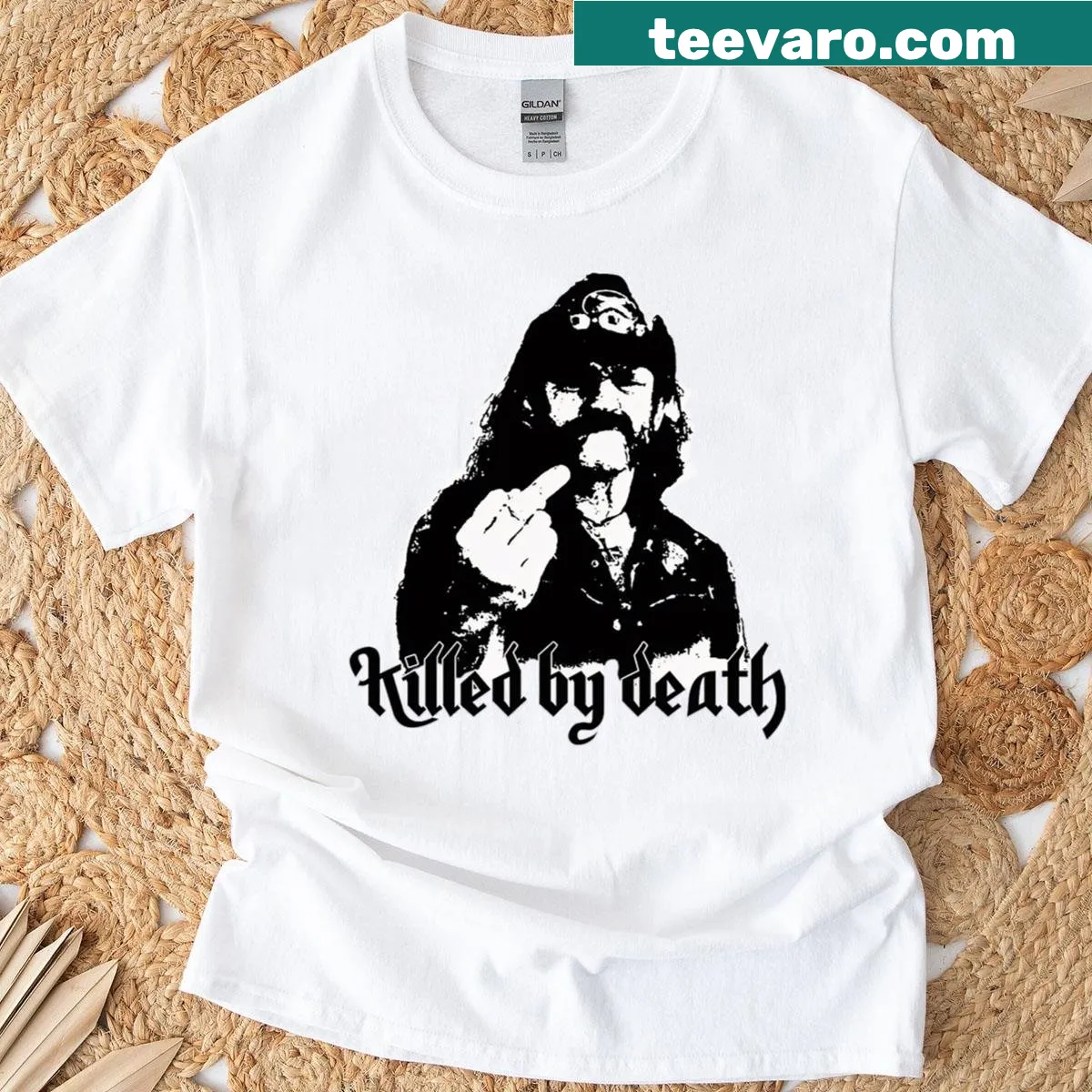 Vintage design T-shirt celebrating 80s and 90s metal music culture — on a men's t-shirt