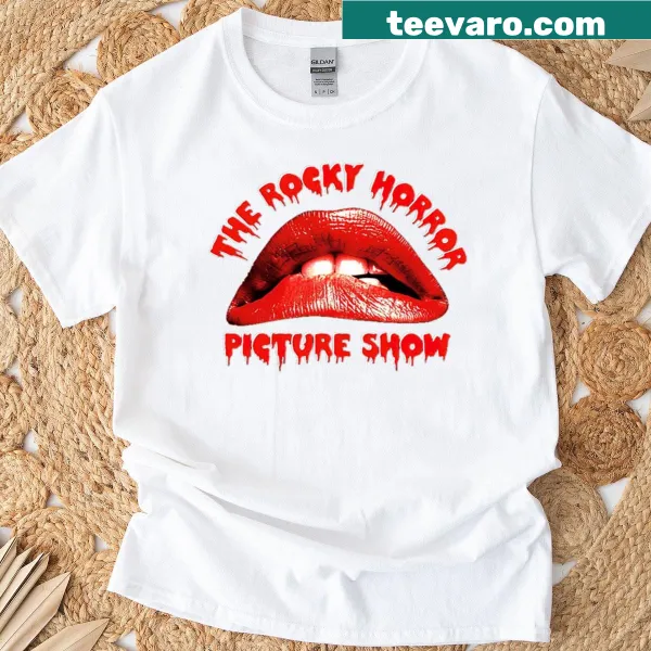 Rocky Horror T-shirt featuring iconic quotes and images from the film.