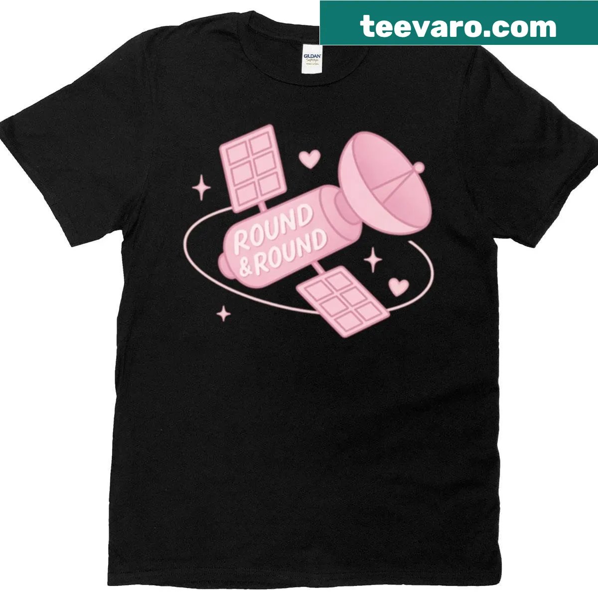 Minimalist T-shirt with a unique circular graphic design — on a men's t-shirt