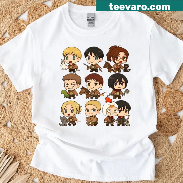 Cute chibi character wearing a scarf on a t-shirt