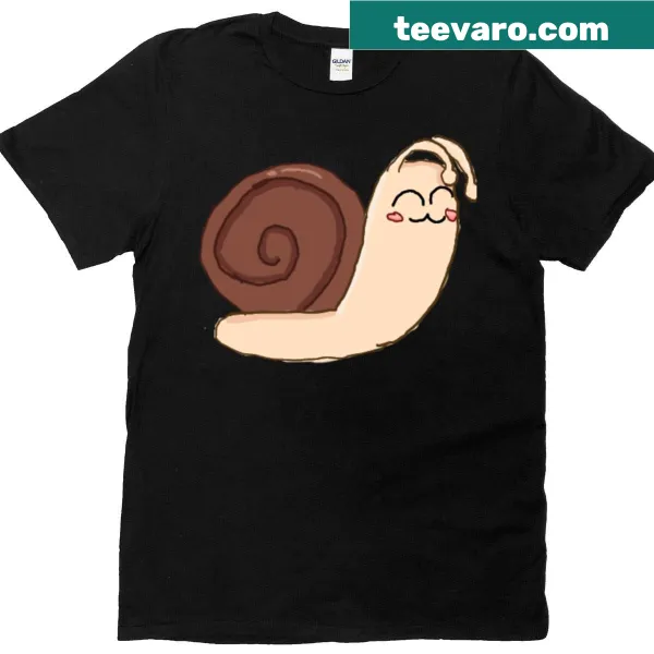 Cartoon snail character with a humorous vibe on a t-shirt