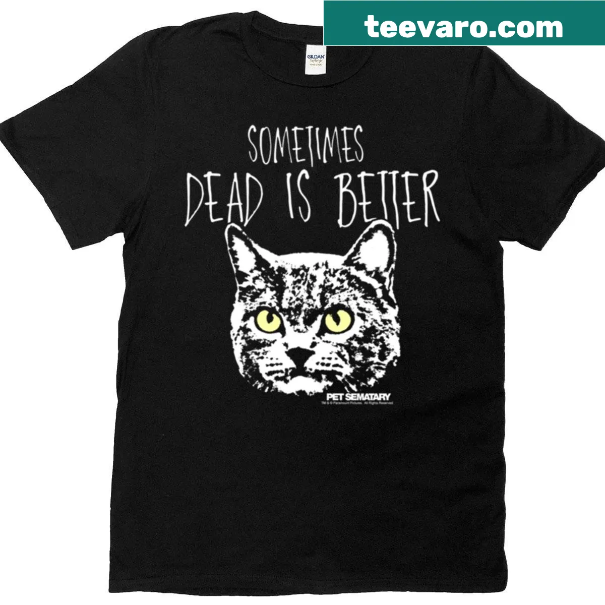 Humorous T-shirt with 'Sometimes Dead Is Better' and a church cat graphic — on a men's t-shirt