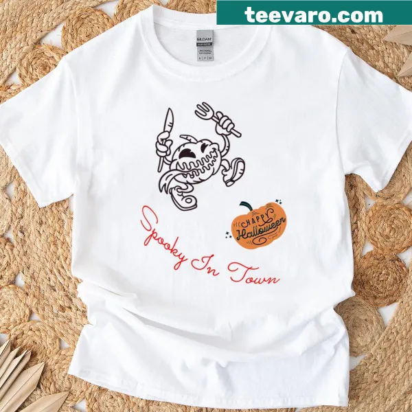 Halloween-themed t-shirt with playful spooky graphic
