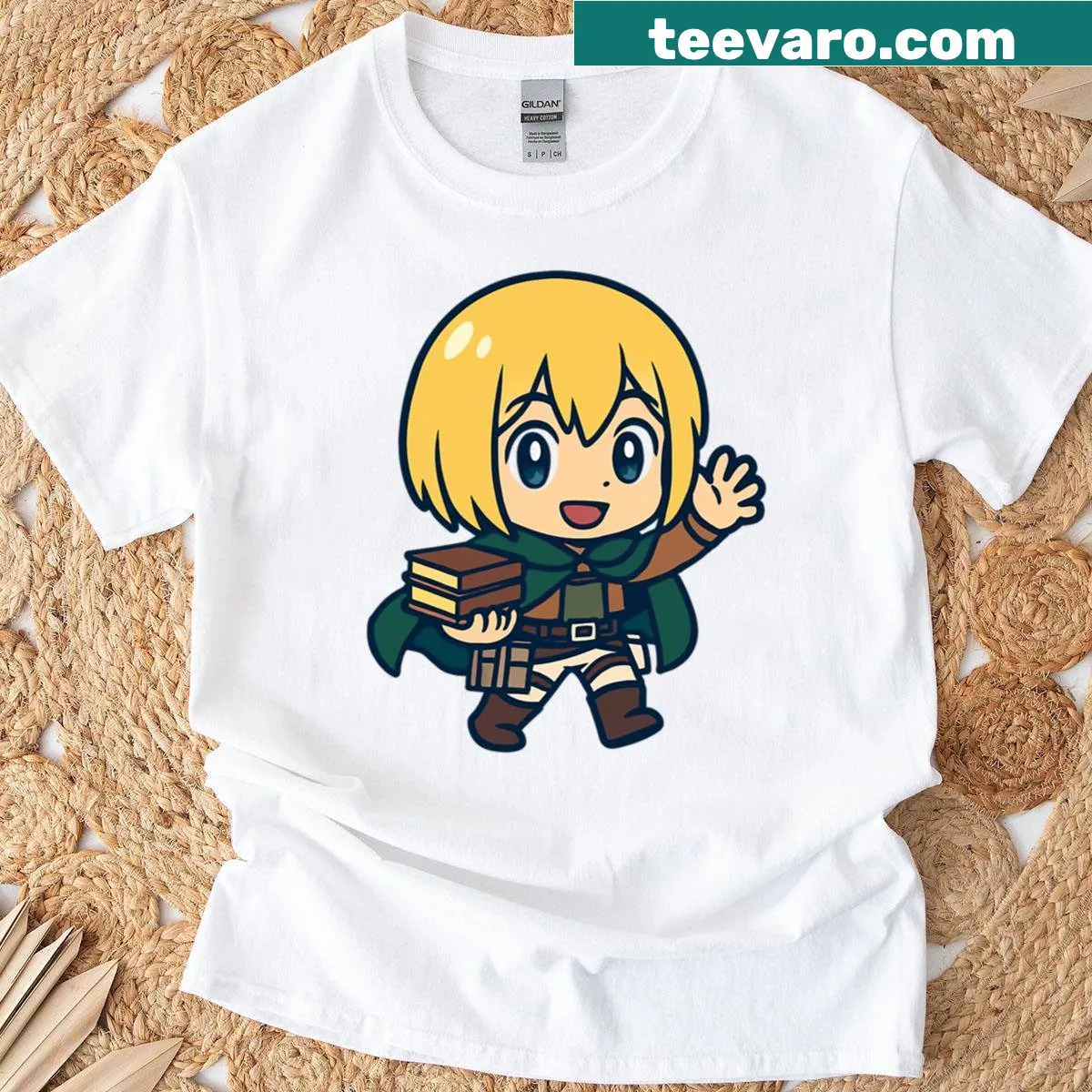 Chibi character with an oversized brain on a playful t-shirt — on a men's t-shirt