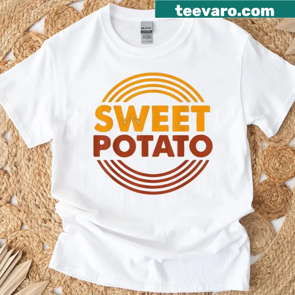 Funny Thanksgiving t-shirt with a grouchy sweet potato graphic