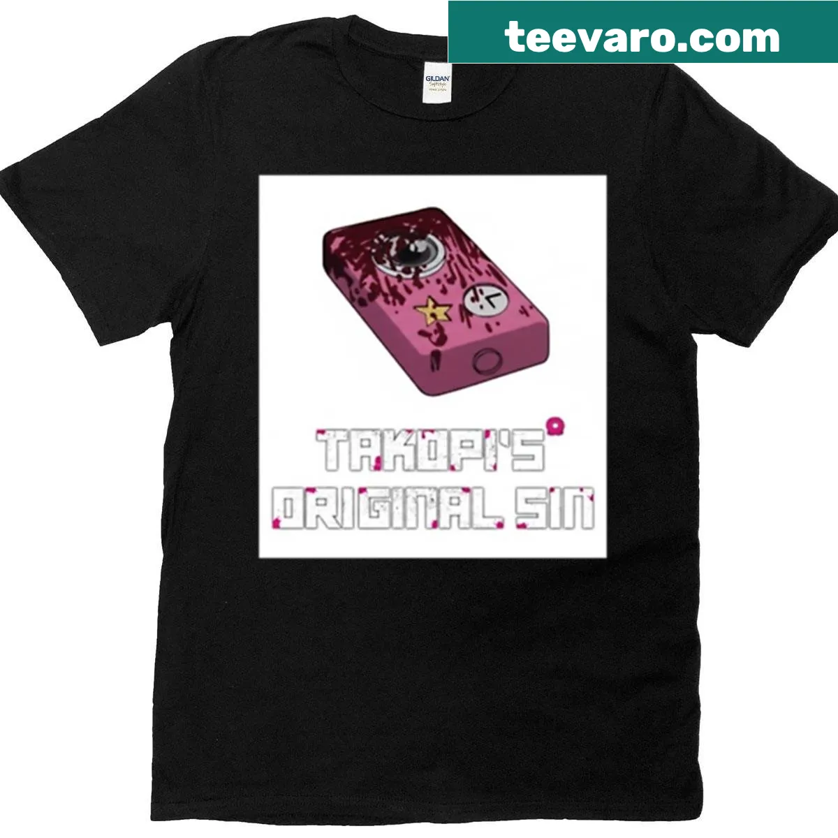 Minimalist graphic inspired by Takopi's Original Sin on a t-shirt — on a men's t-shirt