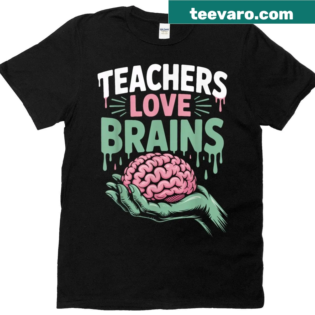 Charming T-shirt for teachers with a brain graphic — on a men's t-shirt