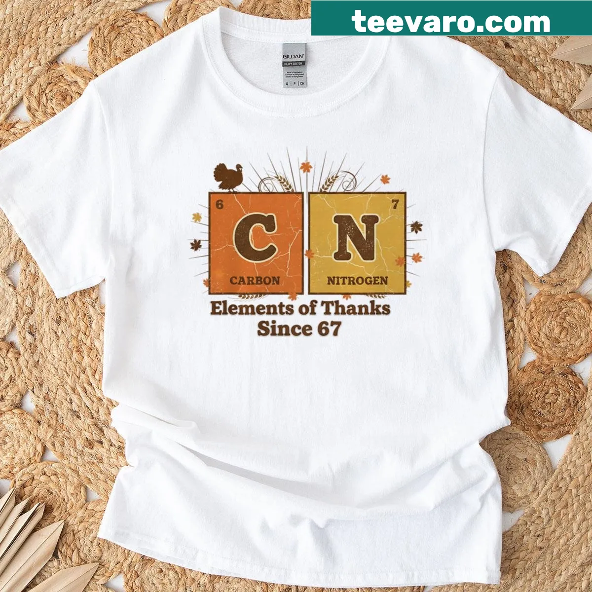 Periodic table turkey meme on a science teacher t-shirt — on a men's t-shirt