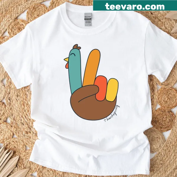 Cute toddler t-shirt with a playful turkey illustration for Thanksgiving
