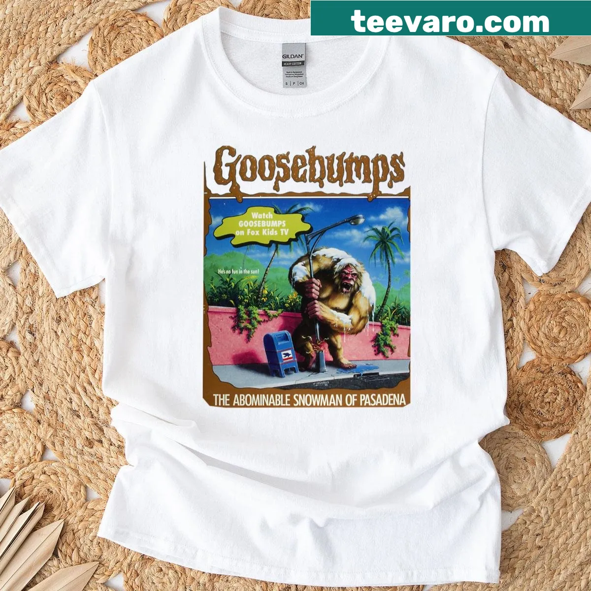 Illustrated T-shirt featuring the Abominable Snowman — on a men's t-shirt
