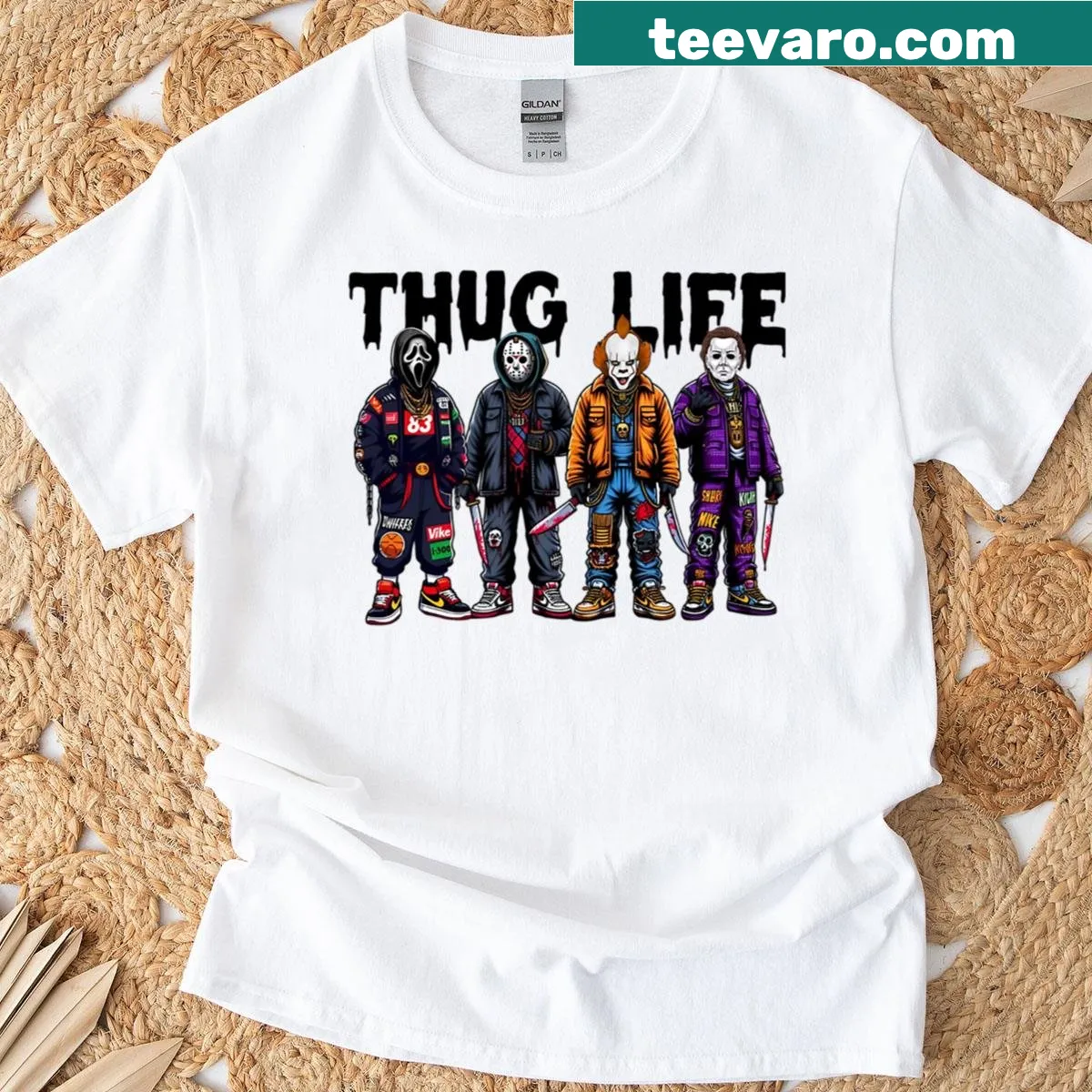 Edgy Halloween-themed t-shirt with humorous graphics — on a men's t-shirt