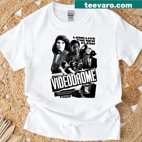 Vintage horror movie themed t-shirt featuring scary elements