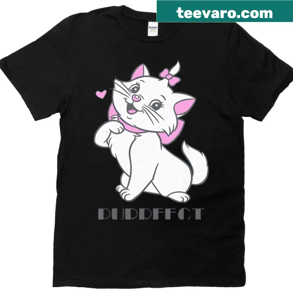 Cute vintage cartoon cat graphic on a kids' T-shirt.