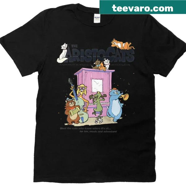 90s retro T-shirt with a funny cartoon cat design