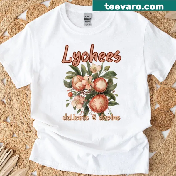 Delicate lychee art print graphic t-shirt