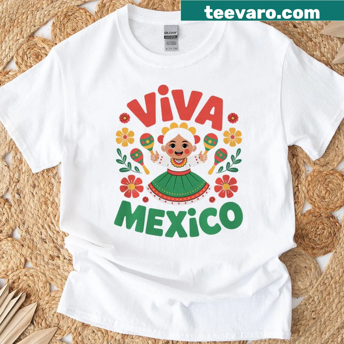 Mexican Independence Day themed graphic t-shirt — on a men's t-shirt