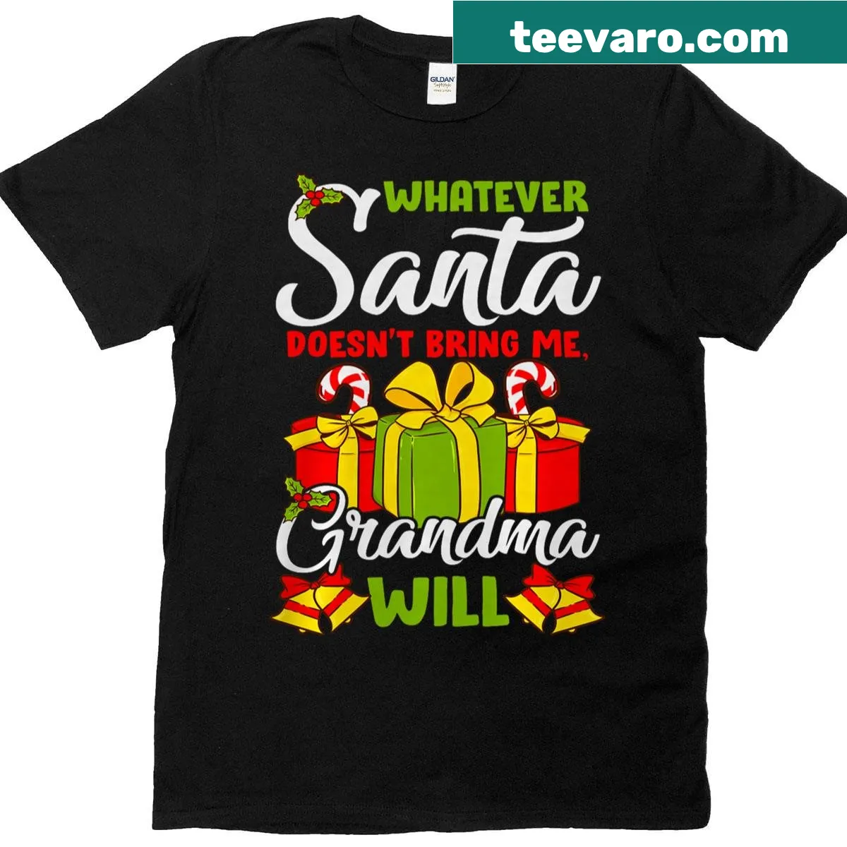 Funny Christmas phrase about Santa and Grandma — on a men's t-shirt