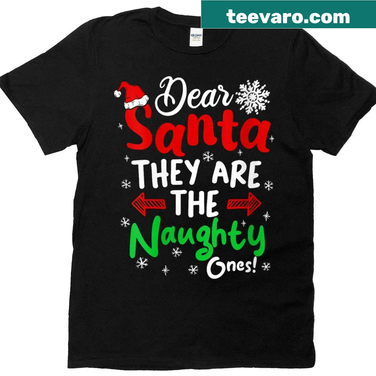 Funny holiday message design on women's Christmas T-shirt — on a men's t-shirt