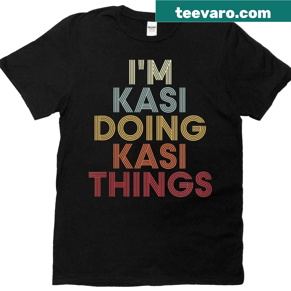 Personalized T-shirt featuring the name Kasi — on a men's t-shirt