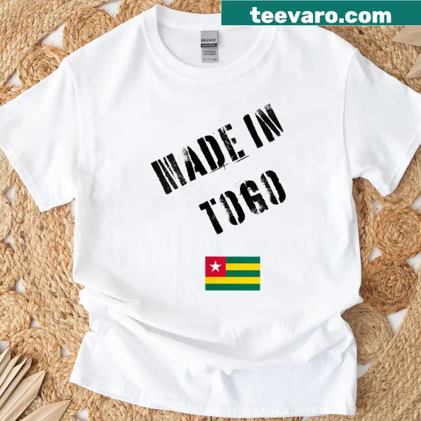 Funny women's t-shirt with 'Made In Togo' and flag design
