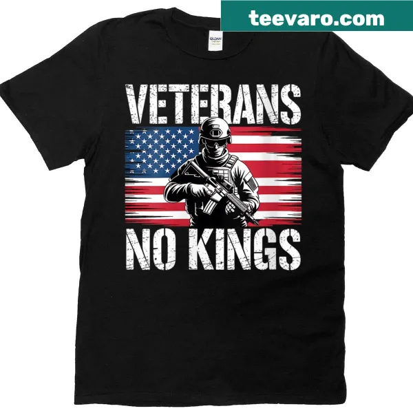 Patriotic T-shirt with American flag and 'No Kings' message