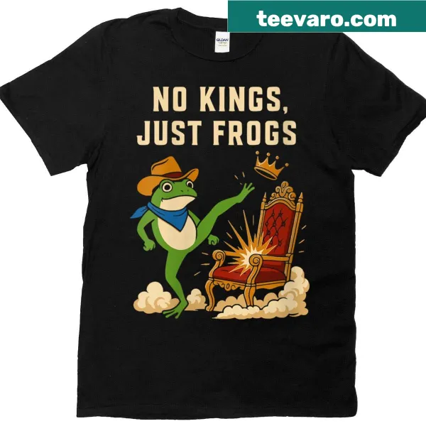 Vintage-inspired frog protest graphic on a t-shirt