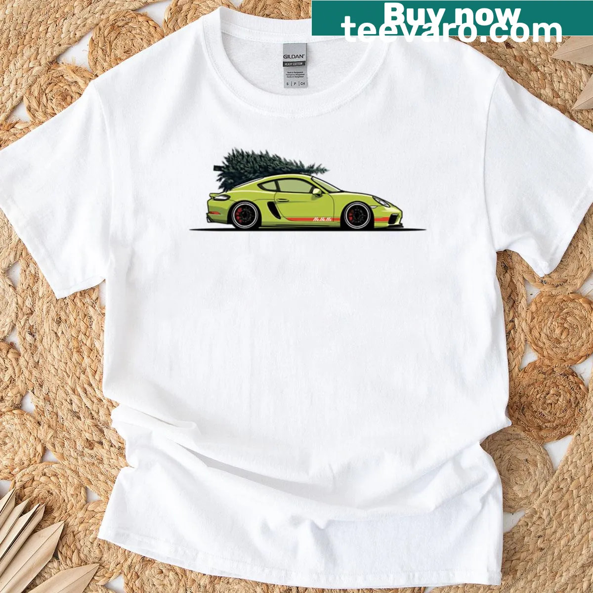 Cayman Island themed Christmas T-shirt with cheerful holiday illustrations. — on a men's t-shirt