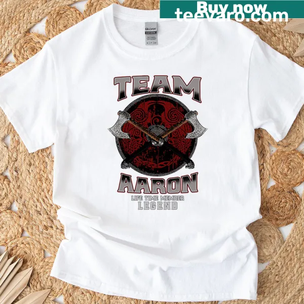 T-shirt featuring Aaron Donald emblem design