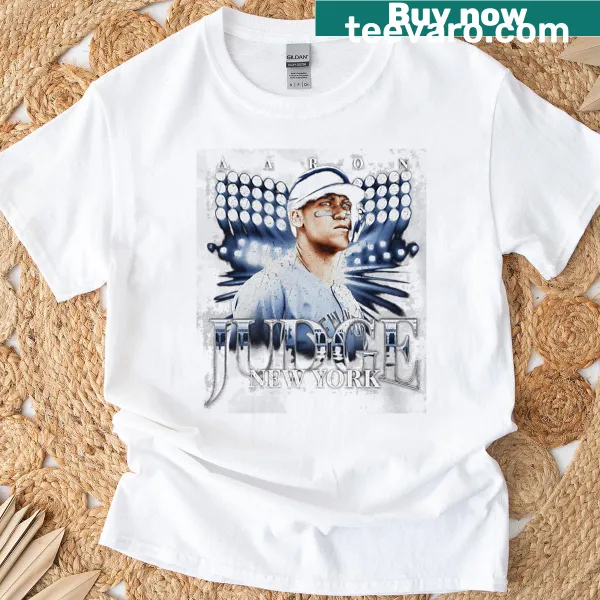 Illustrative T-shirt honoring Yankee Stadium and Aaron Judge for baseball fans.