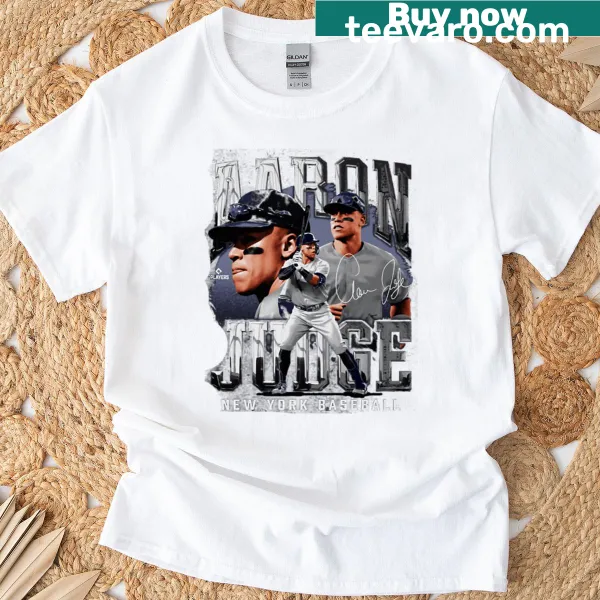 Vintage style Aaron Judge New York Y T-shirt with retro typography.