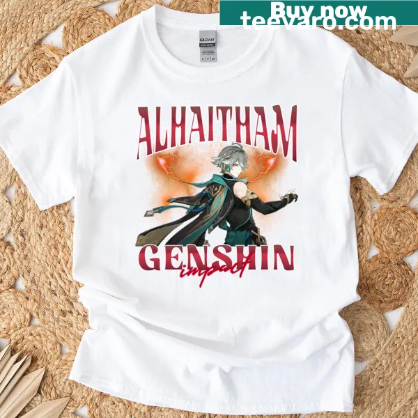 Illustration T-shirt featuring Alhaitham from Genshin Impact
