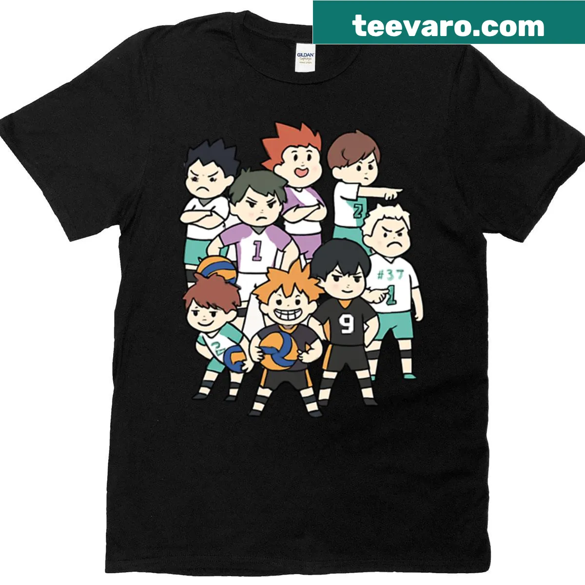 Aoba Johsai Team T-shirt featuring the team logo — on a men's t-shirt