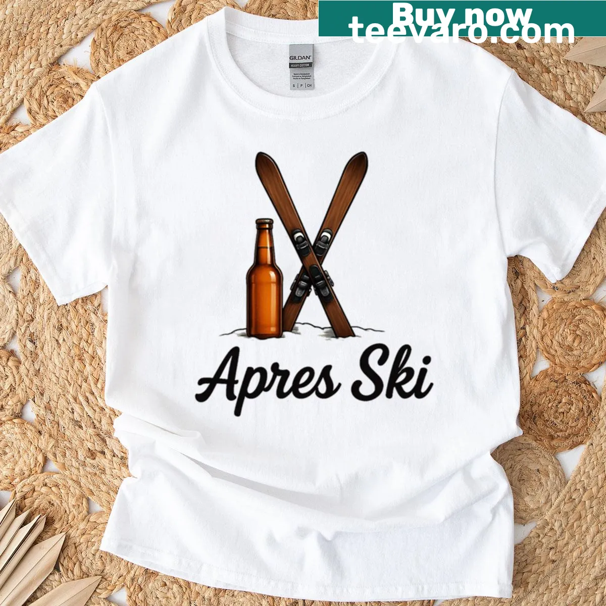 Apres-ski In Winter T-shirt with playful winter imagery — on a men's t-shirt